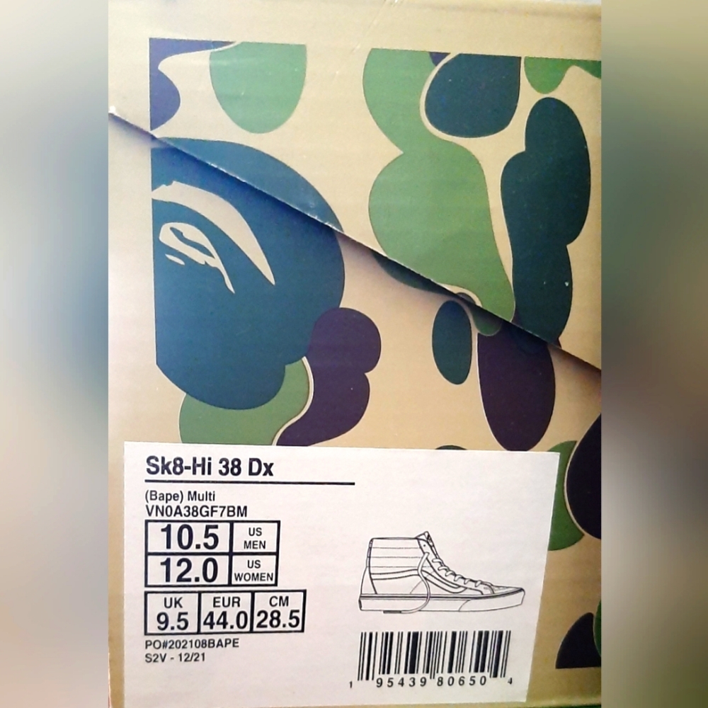 Vans X Bape Sk8-Hi 38 Dx *NWT* - Picture 10 of 10